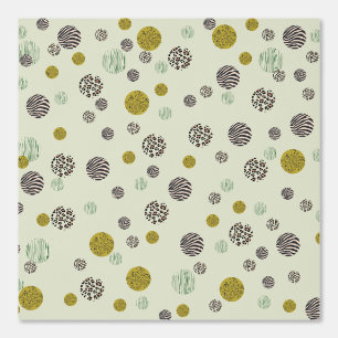 Leopard Tiger Zebra Print Circles on Ivory Wallpaper