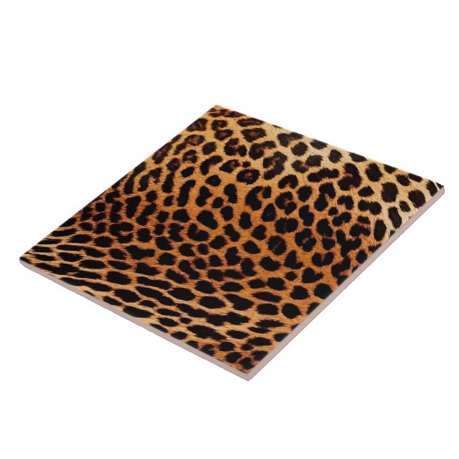 Leopard Trendy Cat Animal Print Collection Ceramic Tile (Side)