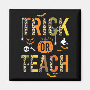 Leopard Trick Or Teach Halloween School Fall Autum Magnet