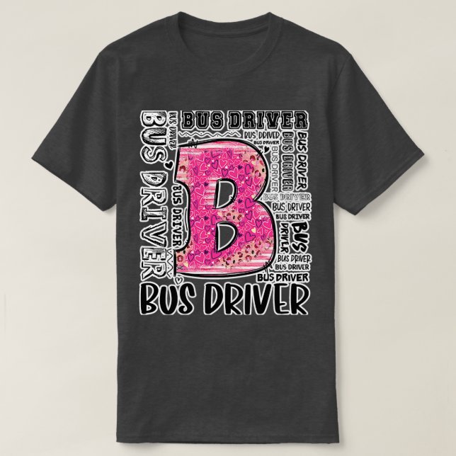 Leopard Typography Bus Driver 100th T-Shirt (Design Front)