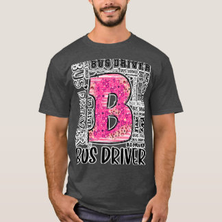 Leopard Typography Bus Driver 100th T-Shirt