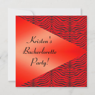 LEOPARD V RED BACHELORETTE PARTY INVITATION