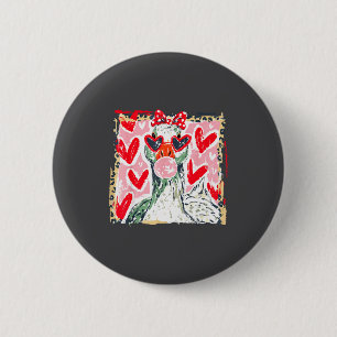 Leopard Valentine's Day Goose Cute Animal Couple M 6 Cm Round Badge