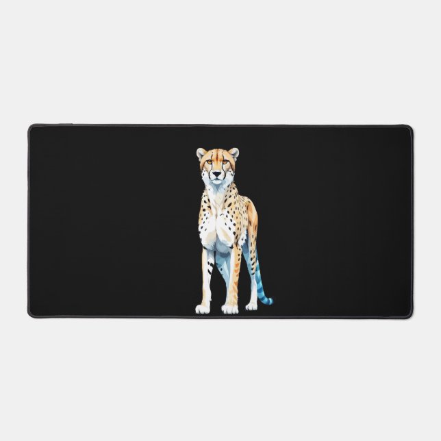 Leopard Vector Art with Vibrant Colours Desk Mat (Front)