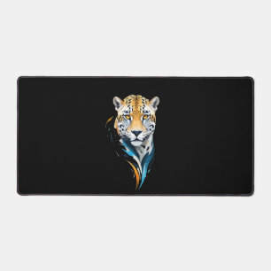 Leopard Vector Art with Vibrant Colours Desk Mat