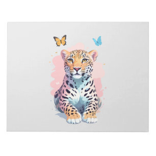 Leopard Vector Butterfly Adorable Fun Animal  Notepad