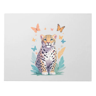 Leopard Vector Butterfly Adorable Fun Animal  Notepad