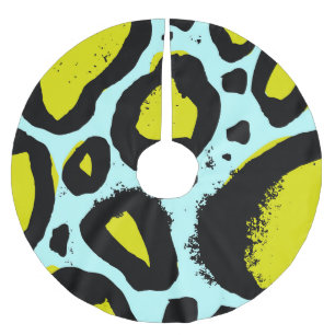Leopard Vibrance: Colourful Wild Textures. Brushed Polyester Tree Skirt