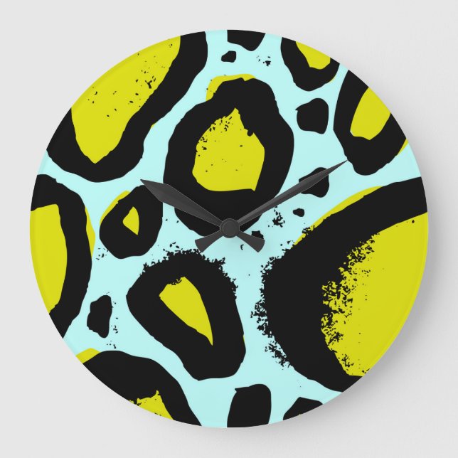 Leopard Vibrance: Colourful Wild Textures. Large Clock (Front)