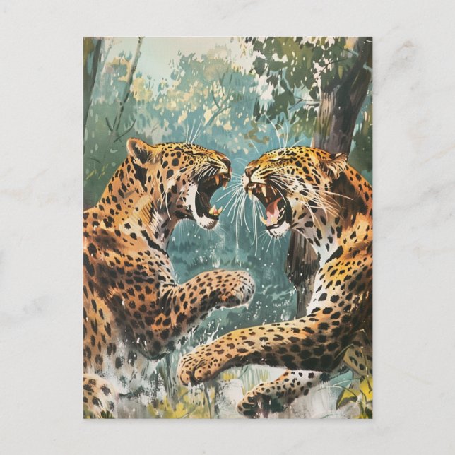 Leopard Vintage Postcard (Front)