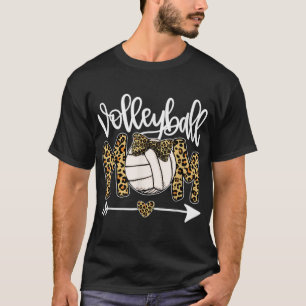 Leopard Volleyball Mum Fun Ball Mum Mother's Day G T-Shirt