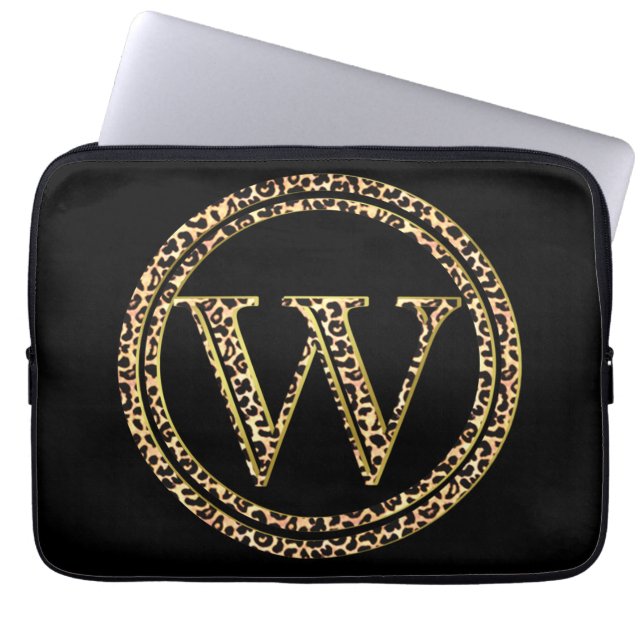 Leopard W Laptop Sleeve (Front)