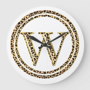 Leopard W Large Clock