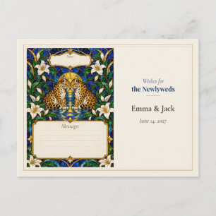 Leopard Wedding Guest Book Wishes Postcard