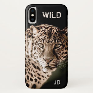 Leopard, Wild Animal, Monogram, iPhone X Case