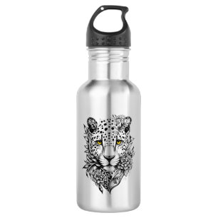 Leopard Wild Animal Nature Illustration Art Tattoo 532 Ml Water Bottle
