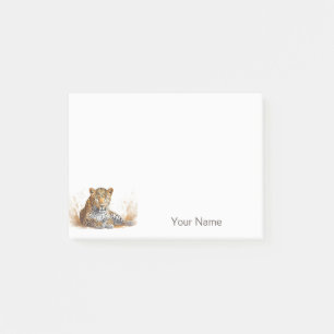 Leopard Wild Animal Portrait Personalised Name Post-it Notes