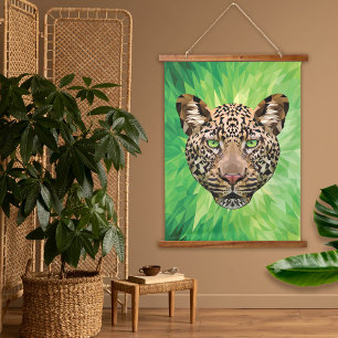 Leopard Wild Cat African Savanna Modern Animal Art Hanging Tapestry