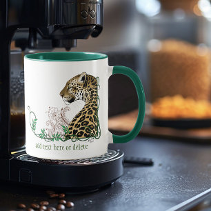 Leopard Wild Cat Green Henna Mug