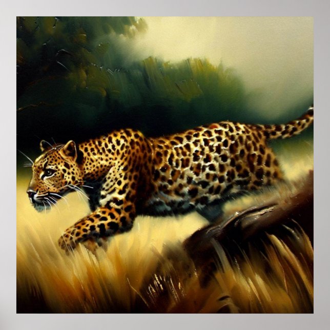 Leopard Wild Cat Portrait Poster (Front)