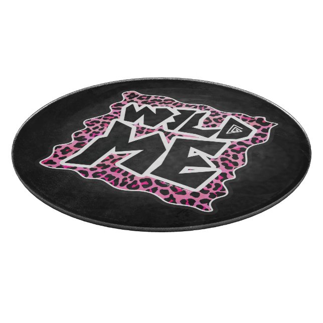 Leopard Wild Me Black and Hot Pink Design Cutting Board (Corner)
