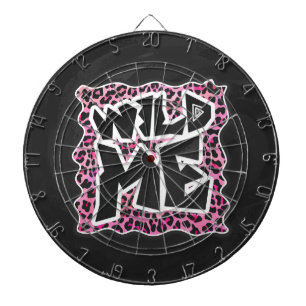 Leopard Wild Me Black and Hot Pink Design Dartboard