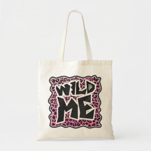Leopard Wild Me Black and Hot Pink Design Tote Bag