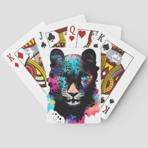 Leopard Wild Nature Animal Color Art Painting Playing Cards