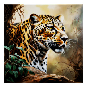 Leopard wildlife poster