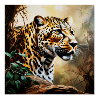 Leopard wildlife poster