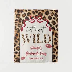 Leopard Wildly in Love Bachelorette Weekend Tapestry