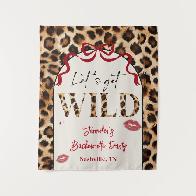 Leopard Wildly in Love Bachelorette Weekend Tapestry (Front)