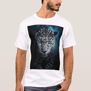 Leopard with Blue Eyes - Unique Wildlife T-shirt D