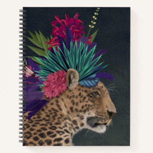 Leopard with Tropical Headpiece Notebook