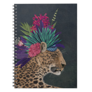 Leopard with Tropical Headpiece Notebook