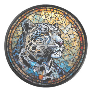 Leopard with Warm and Cool Tones Hockey Puck