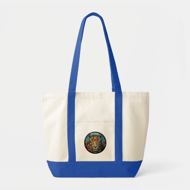 Leopard with Warm and Cool Tones Tote Bag (Front)