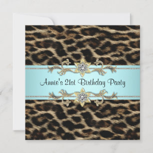 Leopard Womans 21st Birthday Party Invitation