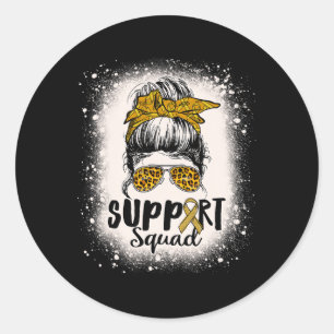 Leopard Women Messy Bun Rsd And Crps Awareness Ble Classic Round Sticker