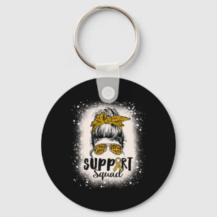 Leopard Women Messy Bun Rsd And Crps Awareness Ble Key Ring