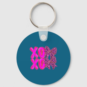 Leopard Xoxo Coquette Bow Hearts Valentine's Day W Key Ring