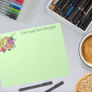 Leopard Yellow Gecko Green Notepad