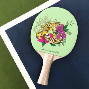 Leopard Yellow Gecko Green Ping Pong Paddle