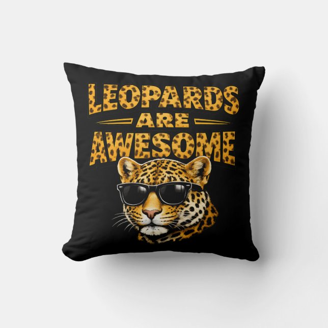 Leopards Are Awesome – Leopard with Sunglasses Cushion (Front)