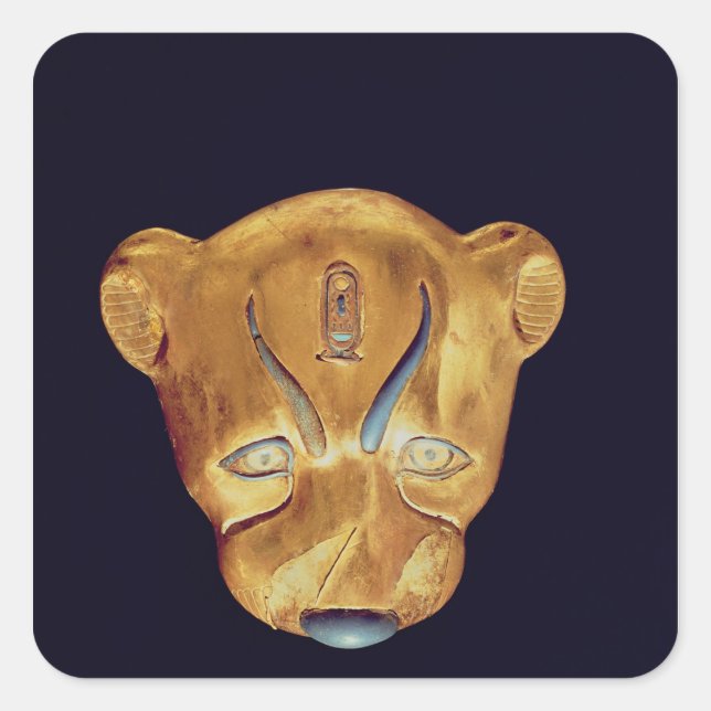 Leopard's head, from the Tomb of Tutankhamun Square Sticker (Front)