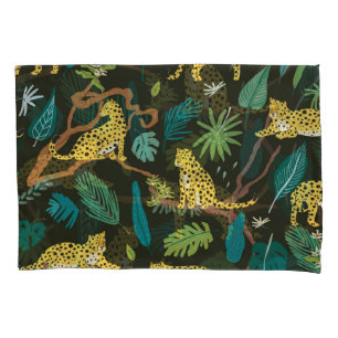 Leopards in Jungle: Vintage Wild Pillowcase