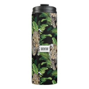 Leopards Pattern custom monogram tumbler