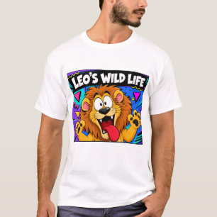 Leo's Wild Life Funny Cartoon Lion Retro 90s Anima T-Shirt