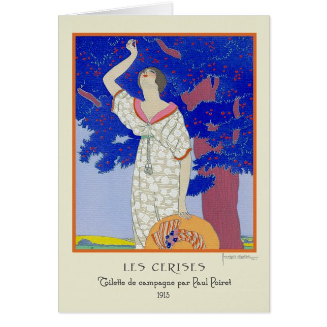 Lepape Art Deco Fashion Les Cerise Blank Card (Front)