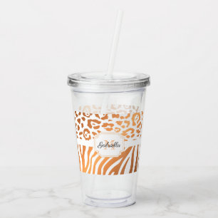 Lepard Print / Zebra Print Acrylic Tumbler